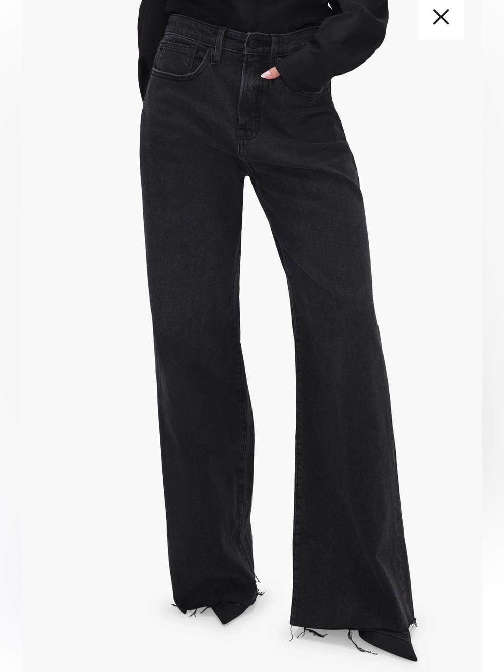 Good American Good Ease Wide Leg Jean